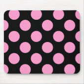 Zwarte en Roze pokadots Muismat (Voorkant)