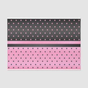 Zwarte en Roze pokadots Tissuepapier