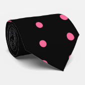 Zwarte en roze pokkenstropdas stropdas (Opgerold)