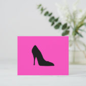 Zwarte en roze pompen briefkaart (Staand voorkant)