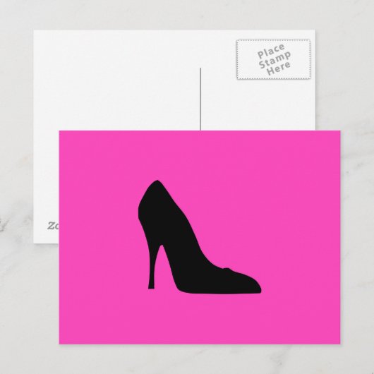 Zwarte en roze pompen briefkaart (Voorkant / Achterkant)
