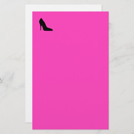 Zwarte en roze pompen briefpapier (Voorkant / Achterkant)