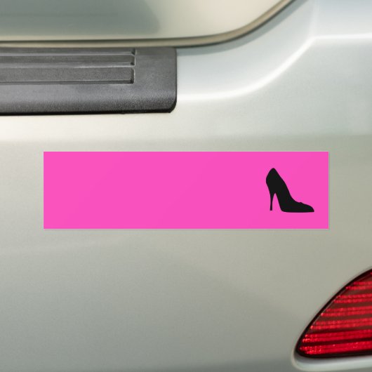 Zwarte en roze pompen bumpersticker (Op auto)
