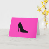 Zwarte en roze pompen kaart (Gele Bloem)