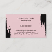 Zwarte en roze romige penseelstreken visitekaartje (Achterkant)