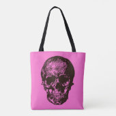 Zwarte en Roze schedel Tote Bag (Achterkant)