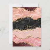 Zwarte en Roze sequins Agate Birthday Bedankkaart (Achterkant)