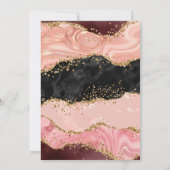 Zwarte en Roze sequins Agate Birthday Kaart (Achterkant)