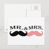 zwarte en roze snor briefkaart (Voorkant / Achterkant)