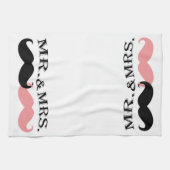 zwarte en roze snor theedoek (Horizontaal)