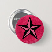 Zwarte en Roze ster Ronde Button 5,7 Cm (Voorkant /achterkant)