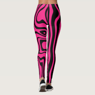 Zwarte en Roze Streep Leggings of Kies Kleur