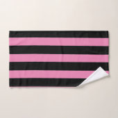Zwarte en roze strepen bad handdoek (Handdoek)