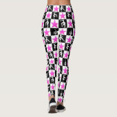 ZWARTE EN ROZE SUPER STAR GYMNASTIEK LEGGINGS (Achterkant)