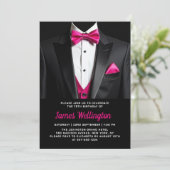 Zwarte en roze Tuxedo verjaardagsevenement Kaart (Staand voorkant)