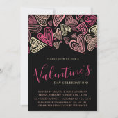 Zwarte en roze Valentijnsdag Kaart (Voorkant)