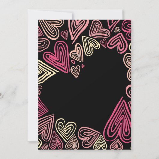 Zwarte en roze Valentijnsdag Kaart (Achterkant)