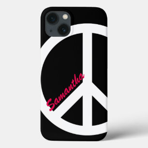 Zwarte en roze vredesgebaar Case-Mate iPhone case