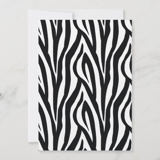 Zwarte en roze Zebra Mustache Sleepover Party Kaart (Achterkant)