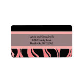 Zwarte en roze Zebra Pattern Etiket (Voorkant)