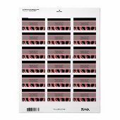Zwarte en roze Zebra Pattern Etiket (Full Sheet)