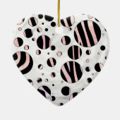 Zwarte en roze Zebra Polka Dots Keramisch Ornament (Achterkant)