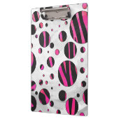 Zwarte en roze Zebra Polka Dots Klembord (Links)