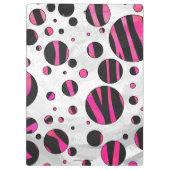 Zwarte en roze Zebra Polka Dots Klembord (Achterkant)