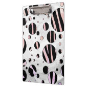 Zwarte en roze Zebra Polka Dots Klembord (Links)