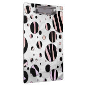 Zwarte en roze Zebra Polka Dots Klembord (Rechts)