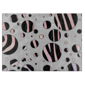 Zwarte en roze Zebra Polka Dots Snijplank (Voorkant)