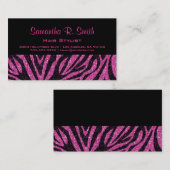 Zwarte en Roze Zebra Professional Visitekaartje (Voorkant / Achterkant)