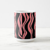 Zwarte en roze zebra strepen koffiemok (Center)