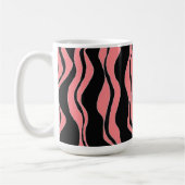 Zwarte en roze zebra strepen koffiemok (Links)