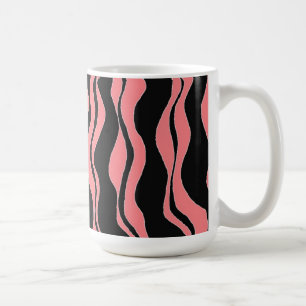 Zwarte en roze zebra strepen koffiemok