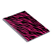 Zwarte en roze Zebra Stripe spiraallaptop Notitieboek (Rechterzijde)