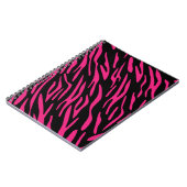 Zwarte en roze Zebra Stripe spiraallaptop Notitieboek (Linkerzijde)
