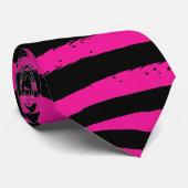 Zwarte en roze Zebra Stropdas (Opgerold)