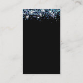 Zwarte en schelp glinsterende oorbellen display me visitekaartje (Achterkant)