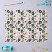 Zwarte en schelp roze bloemen tissuepapier (Craft)