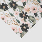 Zwarte en schelp roze bloemen tissuepapier (Detail)
