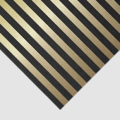 Zwarte en Shimmery Gold Stripes Tissuepapier (Detail)