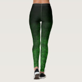 Zwarte en smaragdgroene gradiënttextuur leggings (Achterkant)