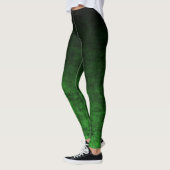 Zwarte en smaragdgroene gradiënttextuur leggings (Links)