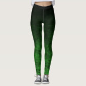 Zwarte en smaragdgroene gradiënttextuur leggings (Voorkant)