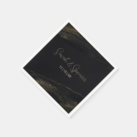 Zwarte en Sparkly gouden servetten (Hoek)