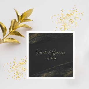 Zwarte en Sparkly gouden servetten