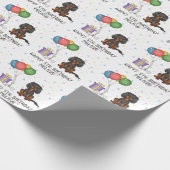 Zwarte-en-tan Cavalier King Charles Spaniel Verjaa Cadeaupapier (Hoek)