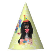 Zwarte en Tan Cavalier Spaniel Birthday  Feesthoedjes (Voorkant)