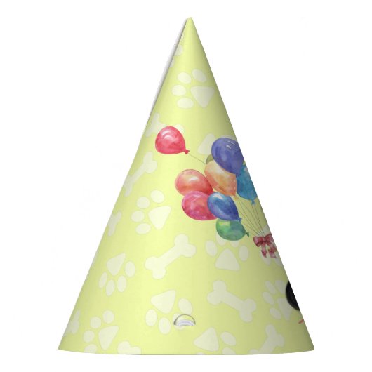 Zwarte en Tan Cavalier Spaniel Birthday  Feesthoedjes (Links)